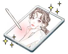 レタッチ体験のイラストアイコン